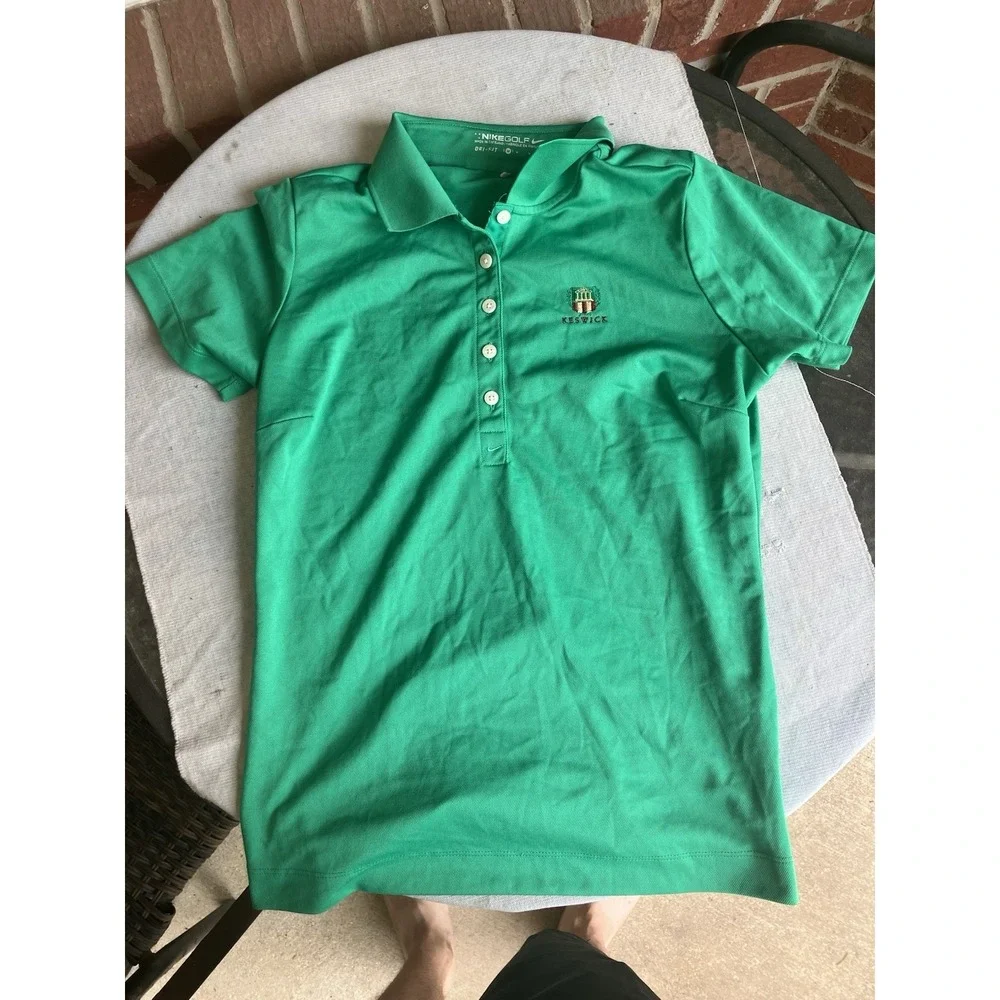 Nike Golf Women's Keswick Hall Green Logo Dri-Fit Polo Shirt Medium